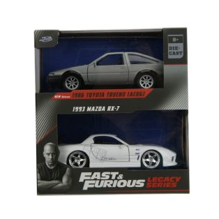   Halálos iramban duopack 1986 Toyota Trueno (AE86) - 1993 Mazda RX-7 1:32 modellautó 