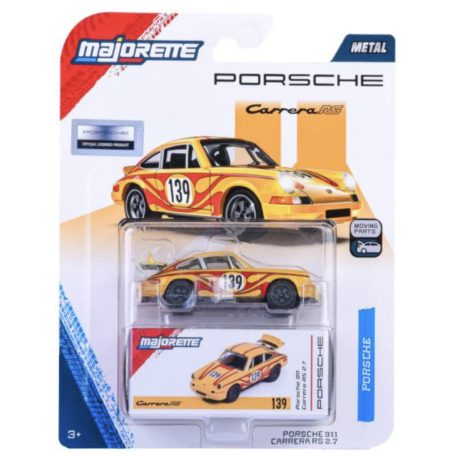 Majorette - Porsche 911 Carrera RS 2.7 sárga Deluxe Cars fém autó