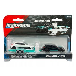   Majorette - Mercedes-AMG Deluxe Trailer - GLC63 S és A35 fekete-fehér