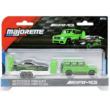 Majorette - Mercedes-AMG Deluxe Trailer G63 és GT63 - zöld-fekete