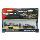 Majorette - Mercedes-AMG Deluxe Trailer - GLC63 S és CLE53 fekete-sárga