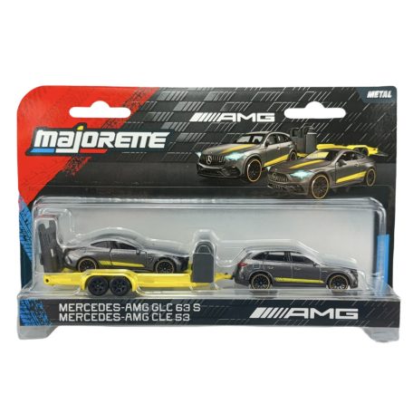 Majorette - Mercedes-AMG Deluxe Trailer - GLC63 S és CLE53 fekete-sárga