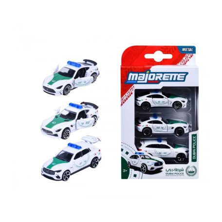 Majorette Dubai Police 3 darabos kisautó csomag - Mercedes AMG GTR - Mercedes-AMG G63 és Mercedes-AMG GLC 63