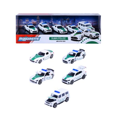 Majorette Dubai Police AMG Diorama - Mercedes AMG GTR-Mercedes SLS-Mercedes-AMG G 63-Mercedes-AMG GT-63 és Mercedes-AMG GLC 63 S
