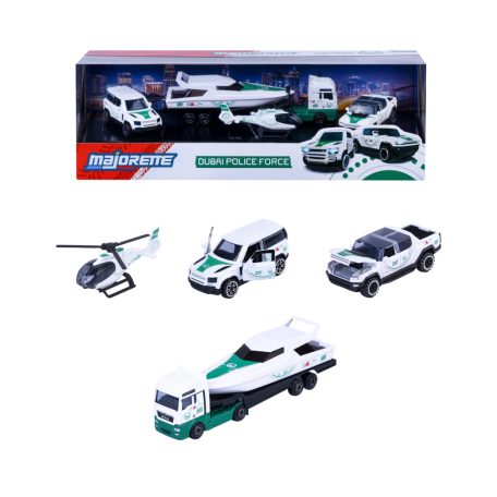 Dubai Police Diorama - Land Rover Defender, GMC Hummer helikopterrel, teherautóval és hajóval