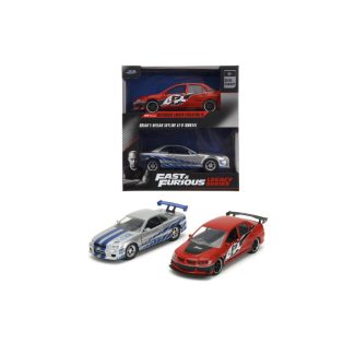   Mitsubishi Lancer Evolution és Nissan Skyline GT-R (BNR34) 2 db-os autócsomag 1:32