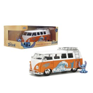 Stitch 1961 VW Bus fém autómodell Stitch figurával 1:24